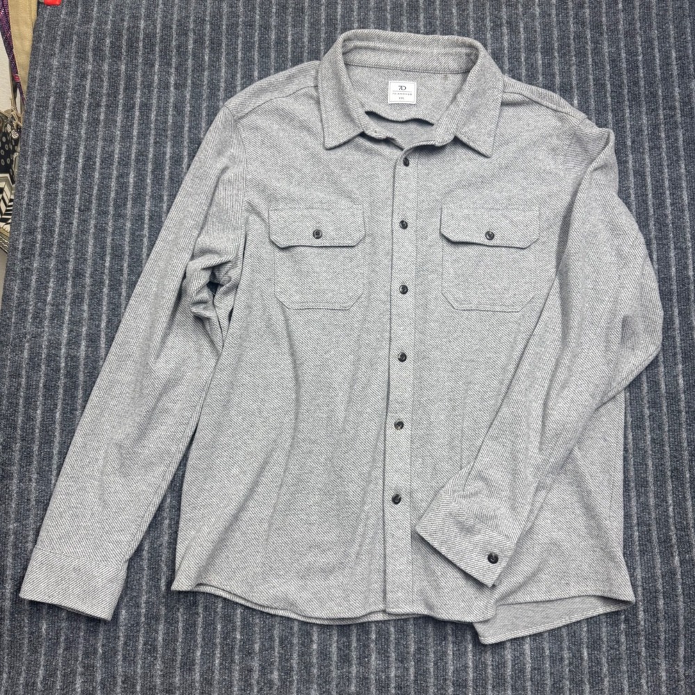 7Diamonds Button Down Shirt XXL Grey Excellent Soft Flannel Stretch 2230